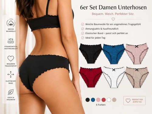 6er 5er set damen slips - 6er,